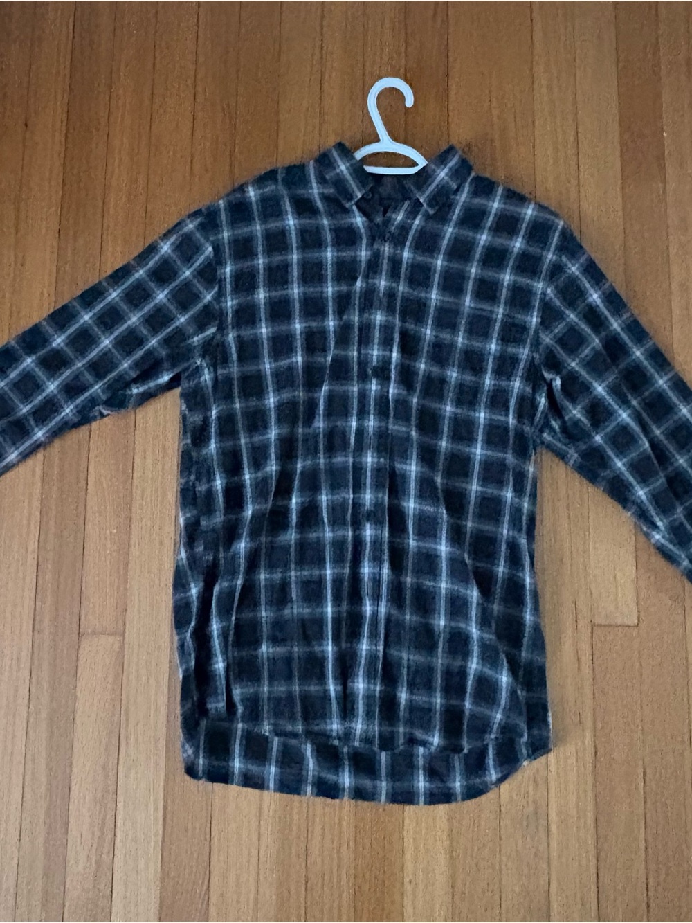 Haggar Black and Gray Plaid Button-Down Shirt